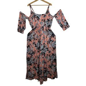 Love at First Sight Women Sleeveless Jumper floral cold shoulder size XL